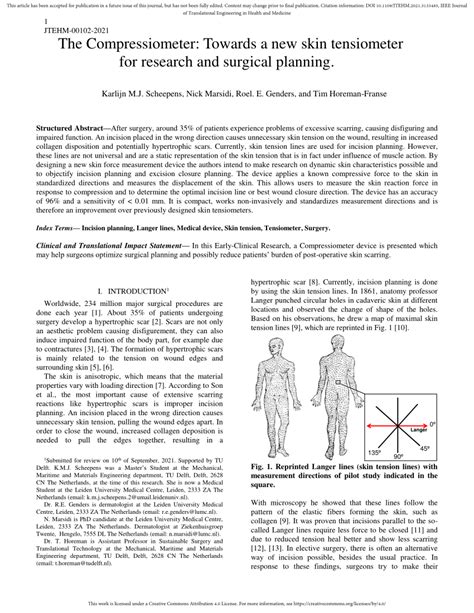 The Compressiometer: Toward a New Skin Tensiometer for 